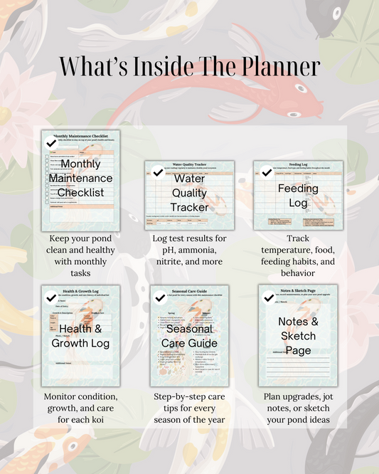 Zenkoiro Koi Pond Care Planner — Printable PDF