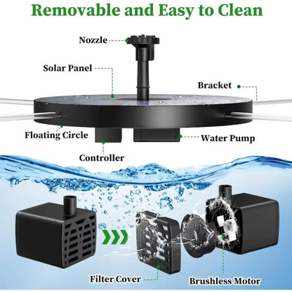 Solar Powered Pond Fountain for Koi Ponds & Water Gardens